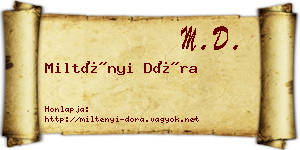 Miltényi Dóra névjegykártya